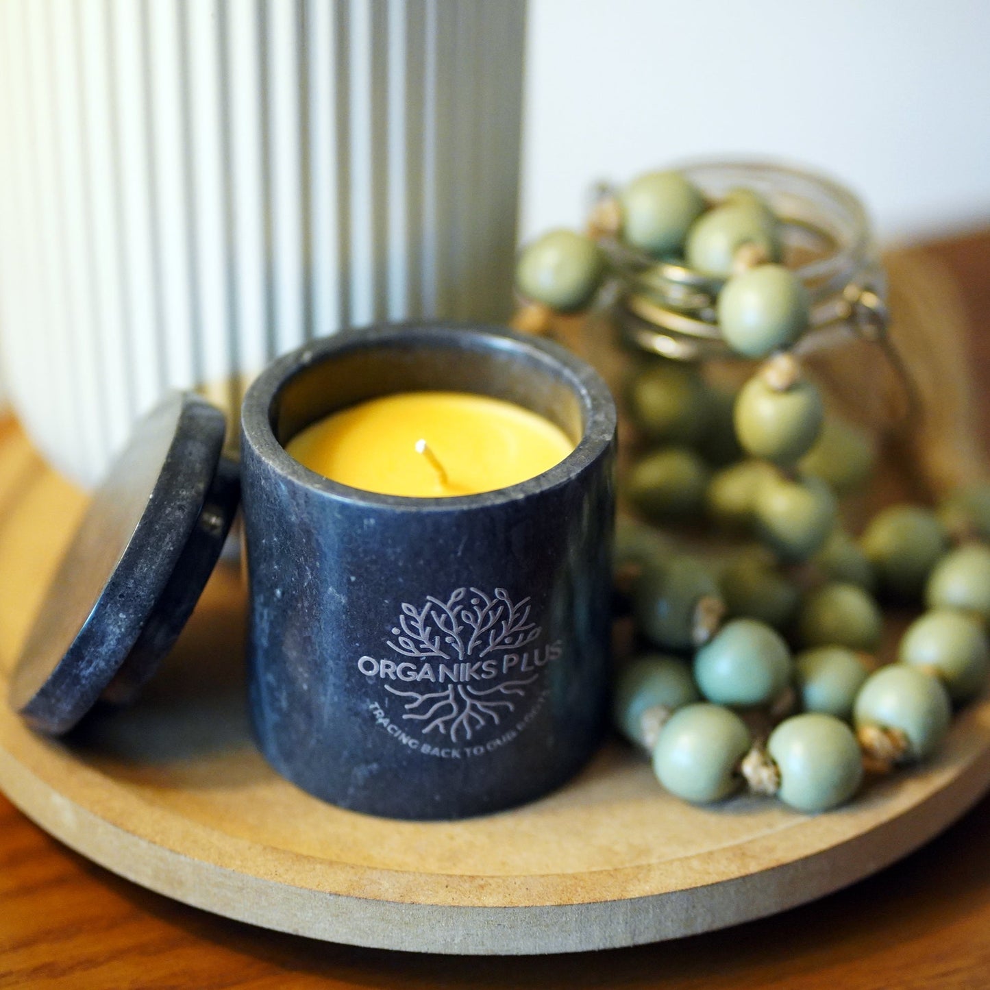 Marble Beeeswax Scented Candle