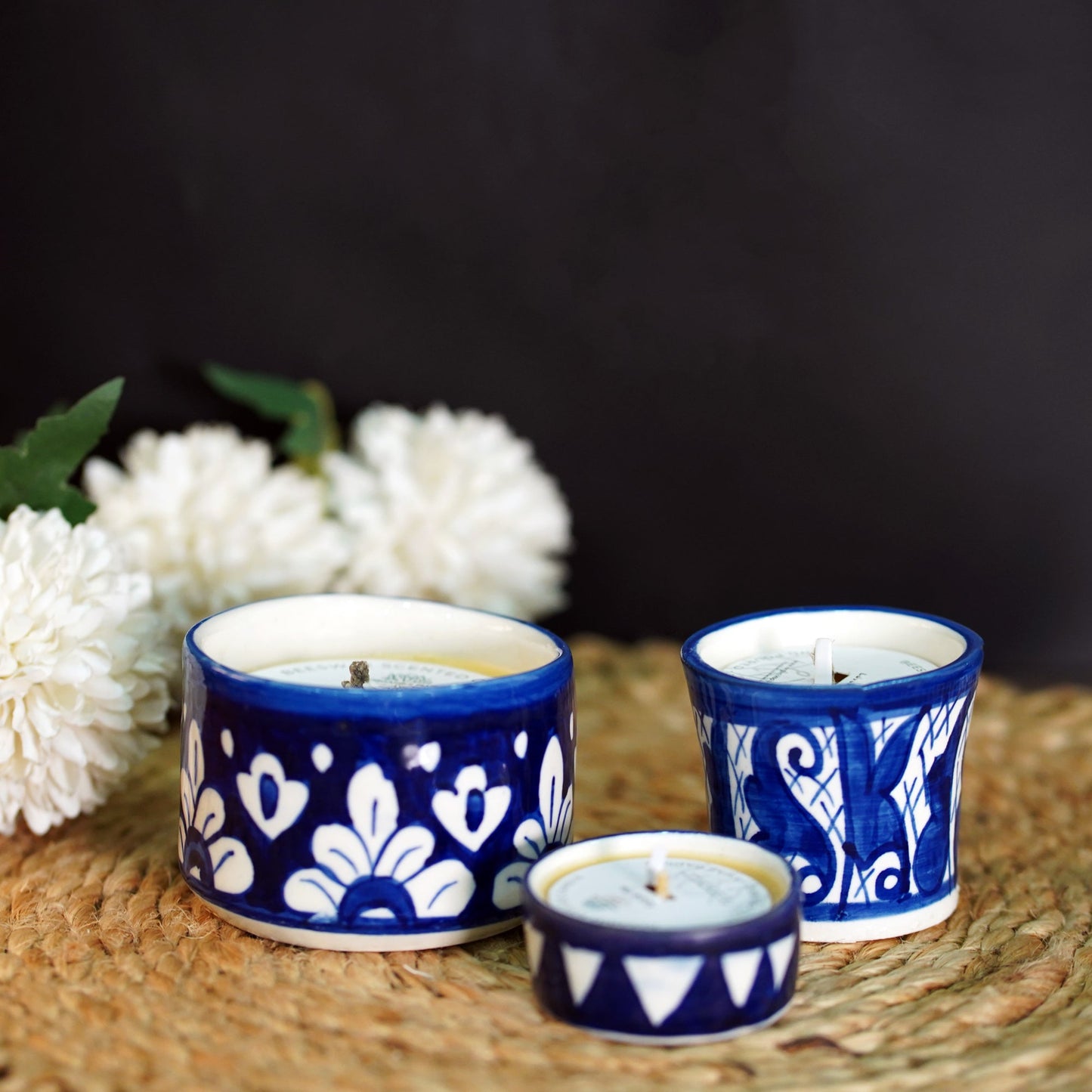 Blue Pottery Scented Candle