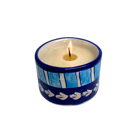 Blue Pottery Candle - Apple Pie