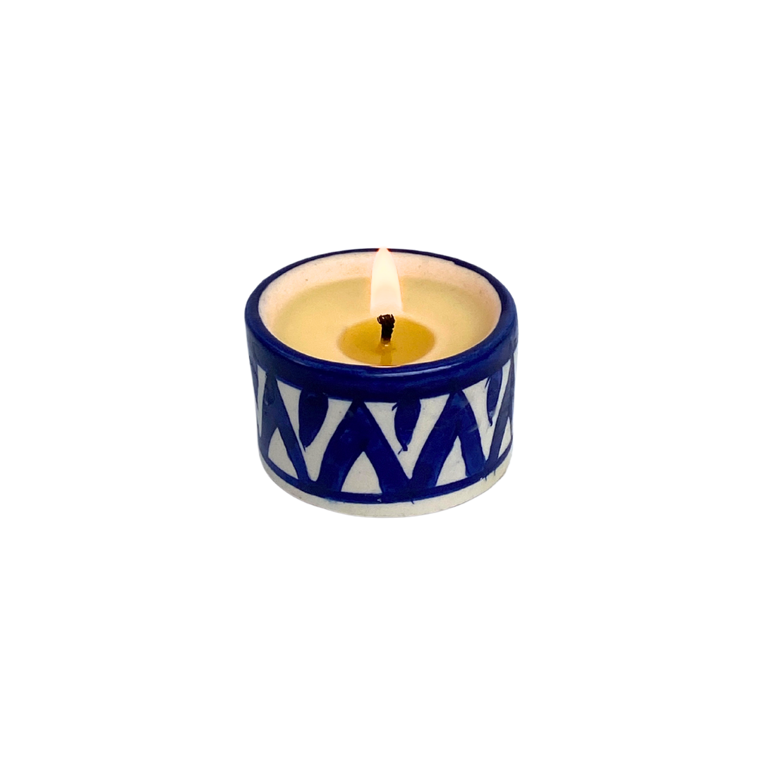 Blue Pottery Candle - Apple Pie