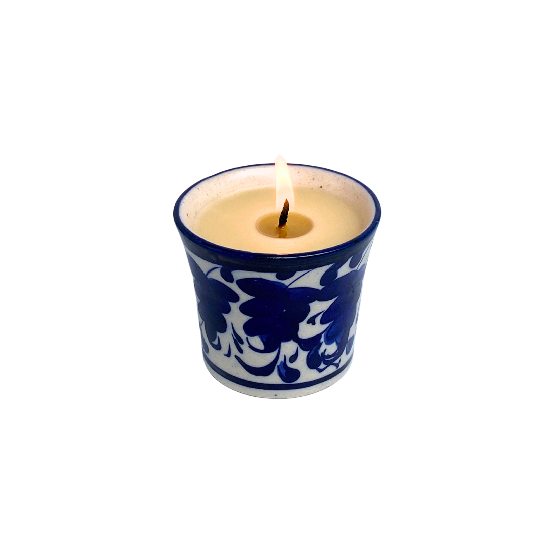 Blue Pottery Candle - Apple Pie