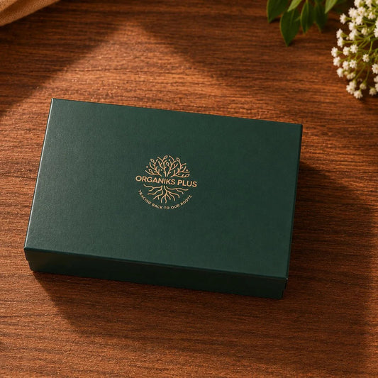 Green box with 'Organiks Plus' logo 