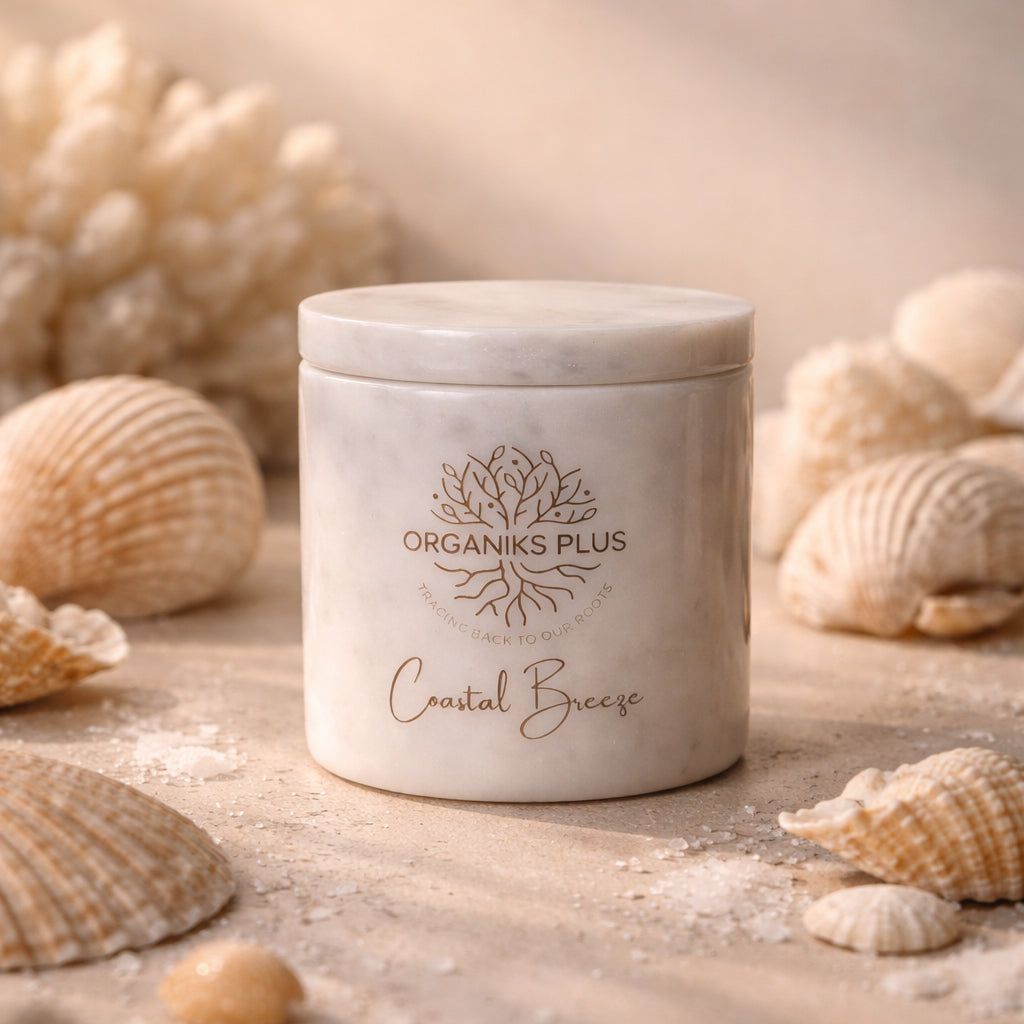 Coastal Breeze Beeswax Candle - Marble