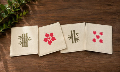 Mahjong Cotton Coasters – Set of 4
