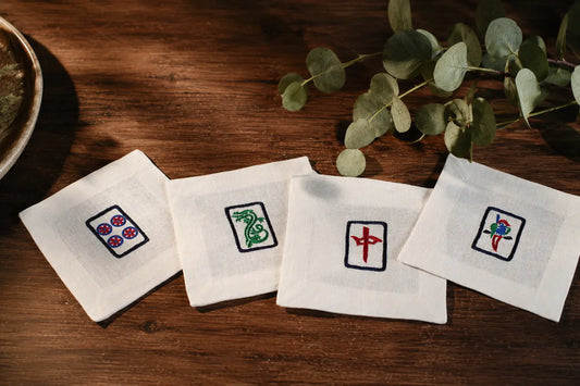 Mahjong Cotton Cocktail Napkins – Set of 4