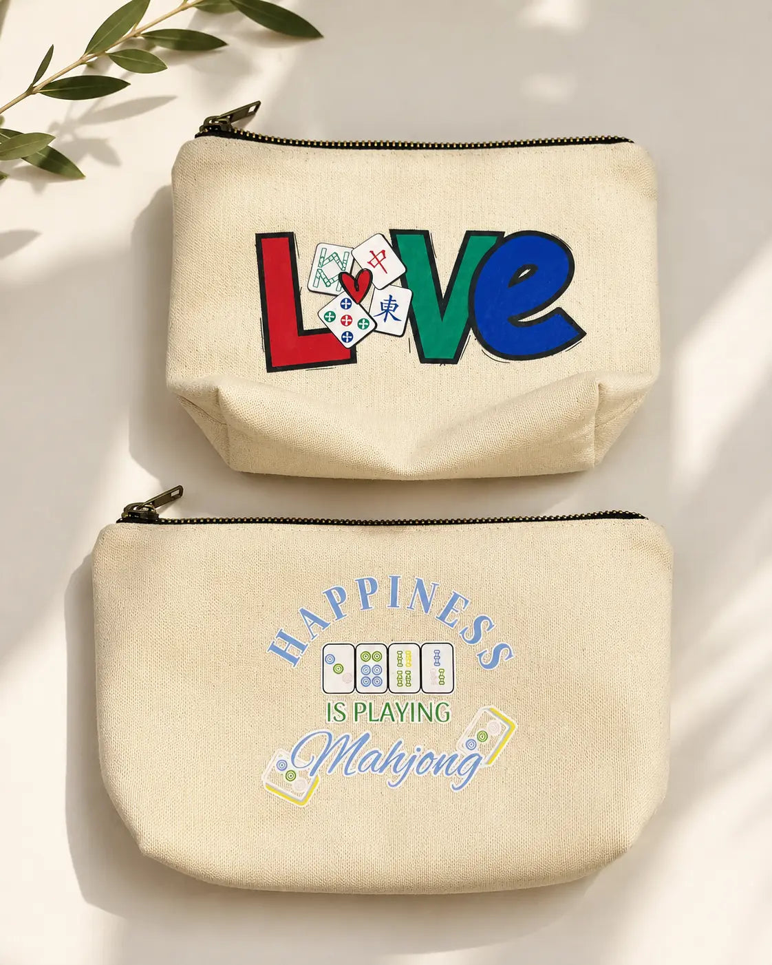 Mahjong Cotton Pouch