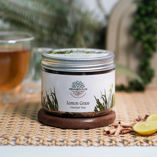 Lemongrass Tea loose leaf in a bowl – natural citrusy herbal tea – Organiks Plus Pakistan