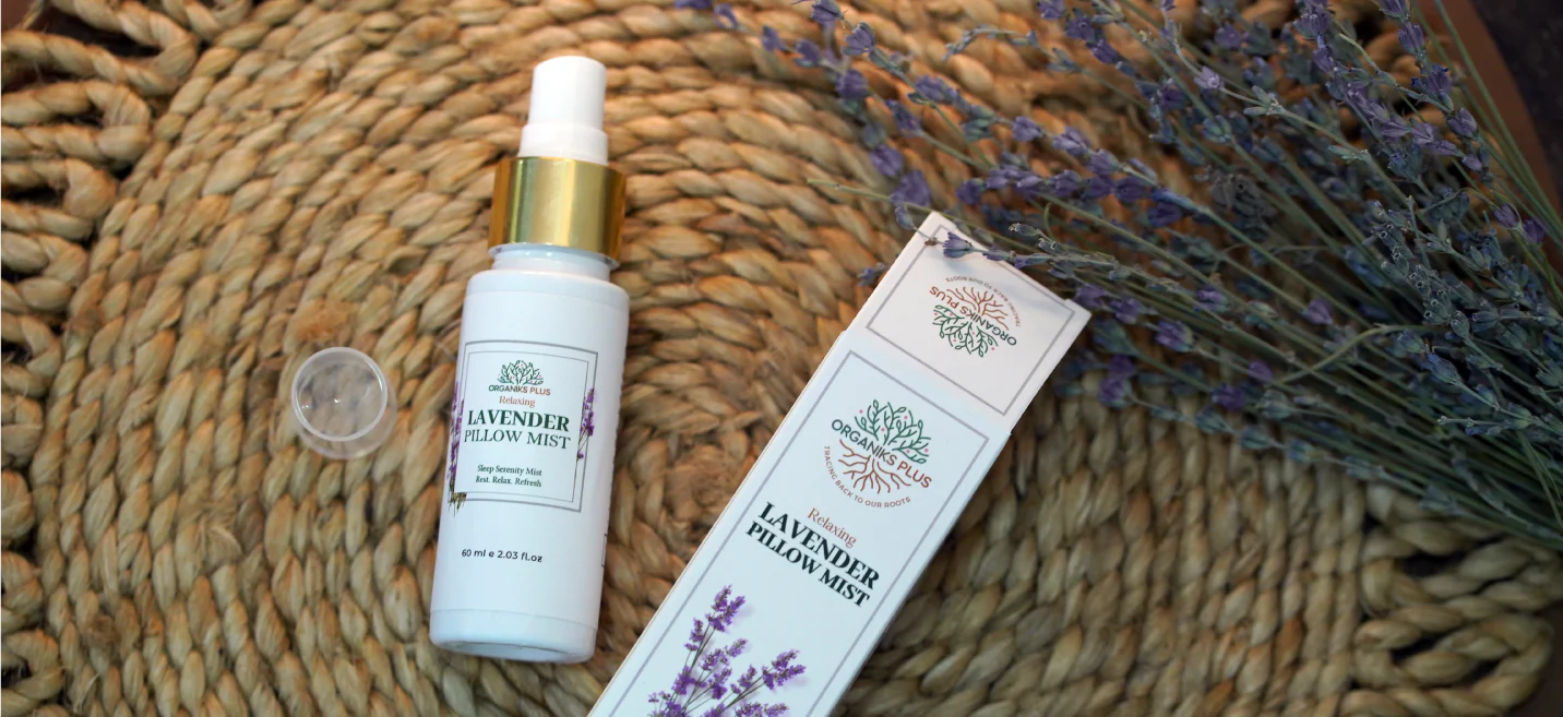 Organiks Plus natural home mist room spray collection – jasmine and lavender essential oil sprays.