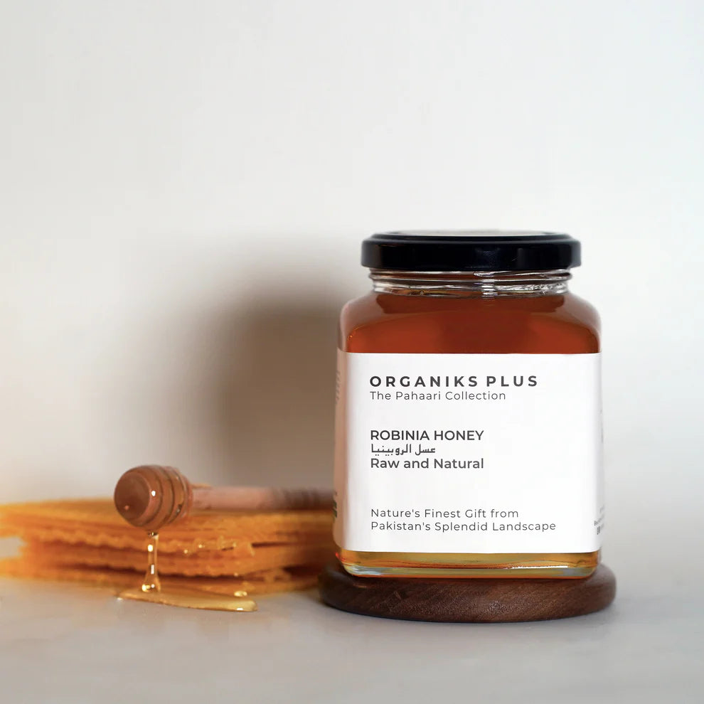 Robinia Honey – Raw, Unfiltered Floral Honey from Chitral and Gilgit | Plastic & Glass Jar