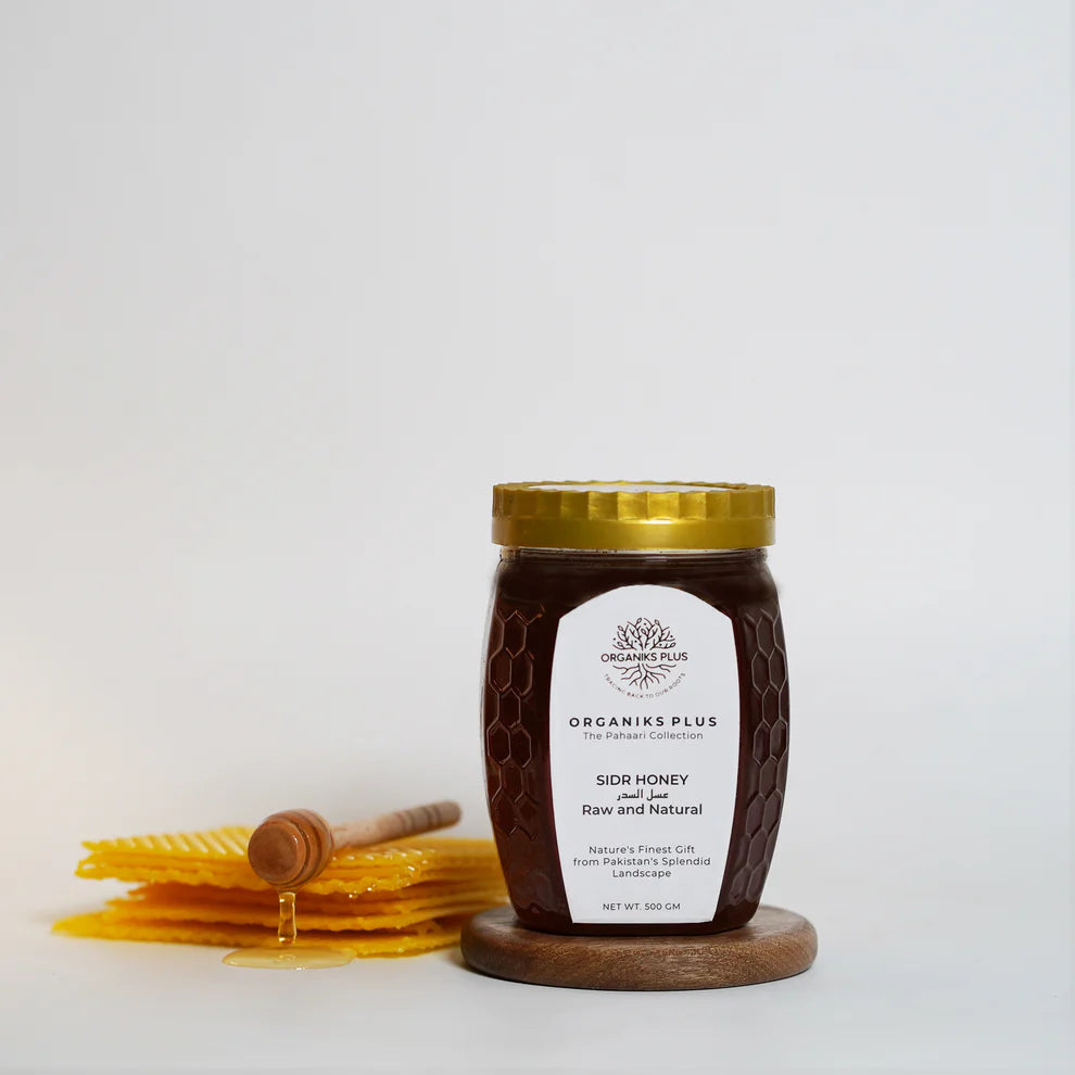 Sidr Honey 500g – wild raw Beri honey from Pakistan – no additives no preservatives – Organiks Plus.